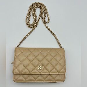 Chanel WOC 19S Iridescent Beige Caviar Leather with Gold Hardware 27xx